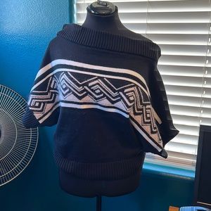 WHBM one shoulder short sleeve sweater